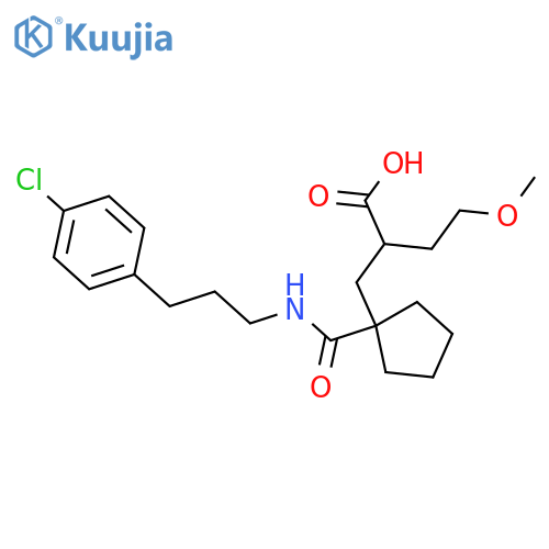 Cyclopentanepropanoic acid, 1-[[[3-(4-chlorophenyl)propyl]amino]carbonyl]-α-(2-methoxyethyl)- structure