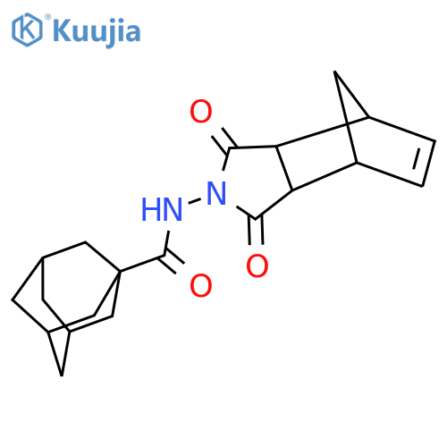 N-{3,5-dioxo-4-azatricyclo5.2.1.0^{2,6}dec-8-en-4-yl}adamantane-1-carboxamide structure