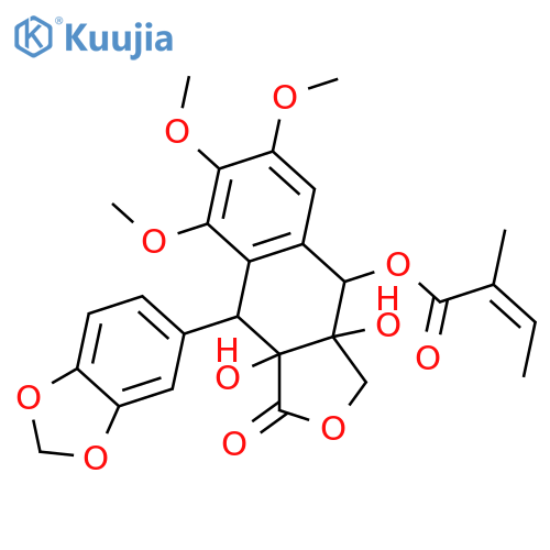 2,7'-Cyclo-3,3',4,4',5,7,8,8'-octahydroxy-8,8'-lignan-9',9-olide; (7R*,7'R*,8R*,8'S*)-form, 3',4'-Methylene, 3,4,5-tri-Me ether, 7-angeloyl structure