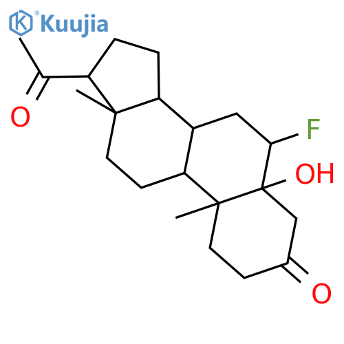5a-Pregnane-3,20-dione, 6b-fluoro-5-hydroxy- (6CI,8CI) structure
