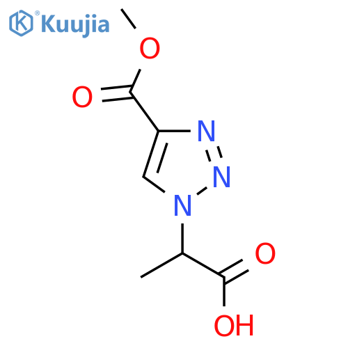 2-[4-(Methoxycarbonyl)-1H-1,2,3-triazol-1-yl]propanoic acid structure