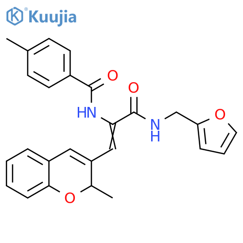 (2Z)-N-(furan-2-yl)methyl-3-(2-methyl-2H-chromen-3-yl)-2-(4-methylphenyl)formamidoprop-2-enamide structure
