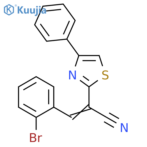 (2Z)-3-(2-bromophenyl)-2-(4-phenyl-1,3-thiazol-2-yl)prop-2-enenitrile structure