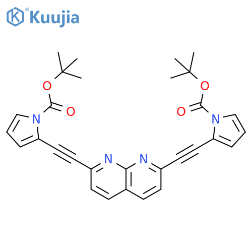 2,7-Bis-(1-tert-butoxycarbonylpyrrol-2-yl)ethynyl-1,8-naphthridine structure