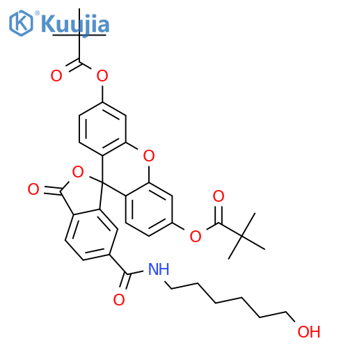 n-(6-hydroxyhexyl)-6-carboxamidofluorescein dipivalate structure