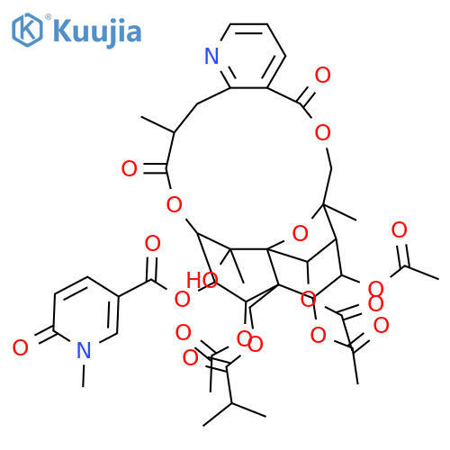Per(deacyl)-24-demethylemarginatine; 14-O-(2-Methylpropanoyl), 1,6,8,9-tetra-Ac structure