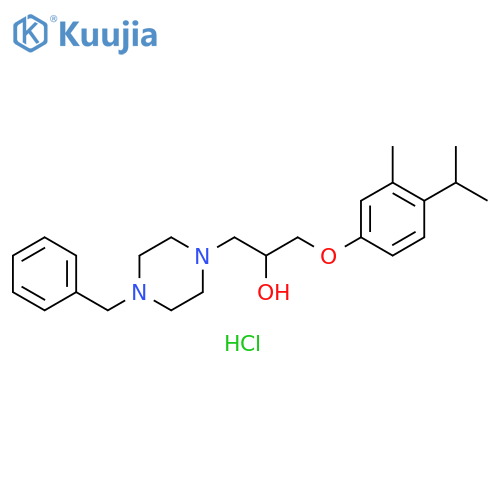 1-(4-benzylpiperazin-1-yl)-3-3-methyl-4-(propan-2-yl)phenoxypropan-2-ol dihydrochloride structure