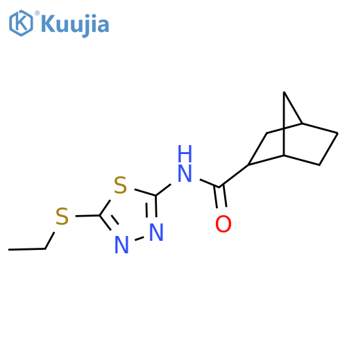<br>Bicyclo[2.2.1]heptane-2-carboxylic acid (5-ethylsulfanyl-[1,3,4]thiadiazol- 2-yl)-amide structure