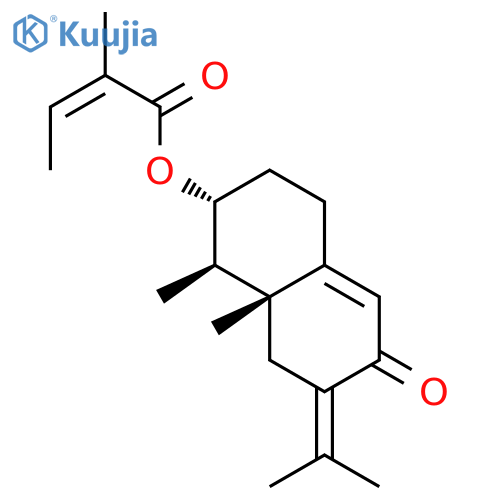 2-Butenoic acid,2-methyl-,(1R,2R,8aR)-1,2,3,4,6,7,8,8a-octahydro-1,8a-dimethyl-7-(1-methylethylidene)-6-oxo-2-naphthalenylester, (2Z)- structure