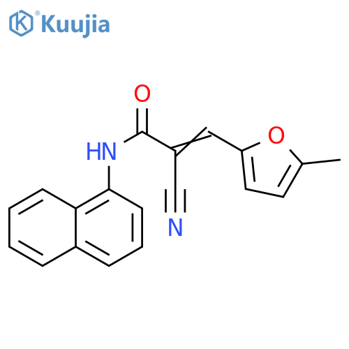 (2E)-2-cyano-3-(5-methylfuran-2-yl)-N-(naphthalen-1-yl)prop-2-enamide structure