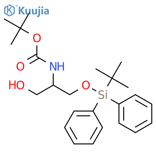 Carbamic acid, N-[(1S)-2-[[(1,1-dimethylethyl)diphenylsilyl]oxy]-1-(hydroxymethyl)ethyl]-, 1,1-dimethylethyl ester structure