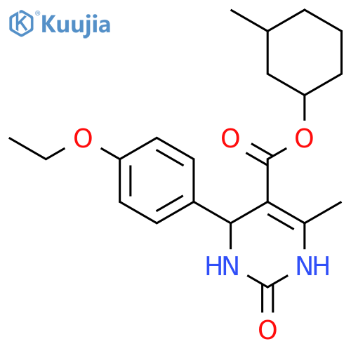 <br>3-methylcyclohexyl 4-(4-ethoxyphenyl)-6-methyl-2-oxo-1,2,3,4-tetrahydro-5-p yrimidinecarboxylate structure