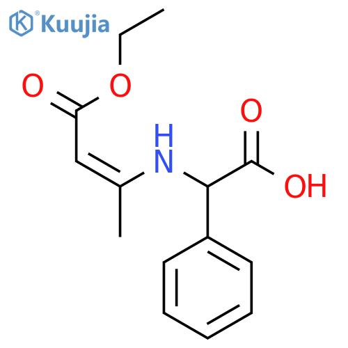 (R)-[(3-ethoxy-1-methyl-3-oxoprop-1-enyl)amino]phenylacetic acid structure
