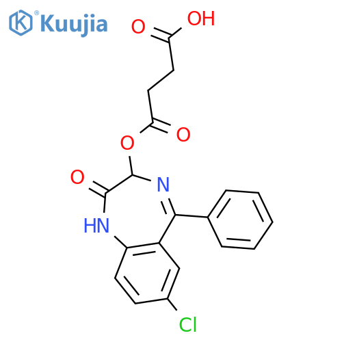 Butanedioic acid,1-(7-chloro-2,3-dihydro-2-oxo-5-phenyl-1H-1,4-benzodiazepin-3-yl) ester structure