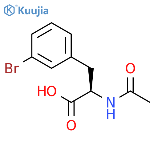 (2R)-3-(3-bromophenyl)-2-acetamidopropanoic acid structure