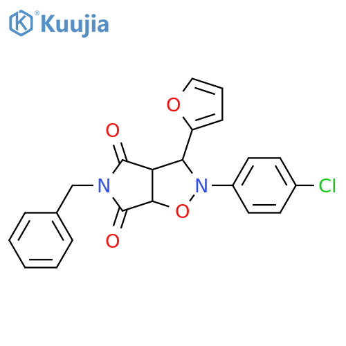 5-benzyl-2-(4-chlorophenyl)-3-(furan-2-yl)-hexahydro-2H-pyrrolo[3,4-d][1,2]oxazole-4,6-dione structure