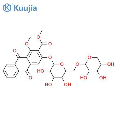 1,3-Dihydroxyanthraquinone-2-carboxylic acid; 1-Me ether, Me ester, 3-O-[β-D-xylopyranosyl-(1→6)-β-D-glucopyranoside] structure