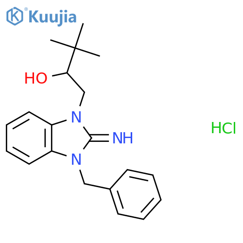 1-(3-Benzyl-2-iminobenzimidazol-1-yl)-3,3-dimethylbutan-2-ol;hydrochloride structure