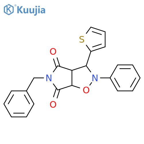 5-benzyl-2-phenyl-3-(thiophen-2-yl)-hexahydro-2H-pyrrolo[3,4-d][1,2]oxazole-4,6-dione structure