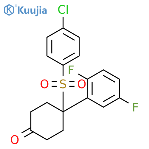 Cyclohexanone, 4-[(4-chlorophenyl)sulfonyl]-4-(2,5-difluorophenyl)- structure