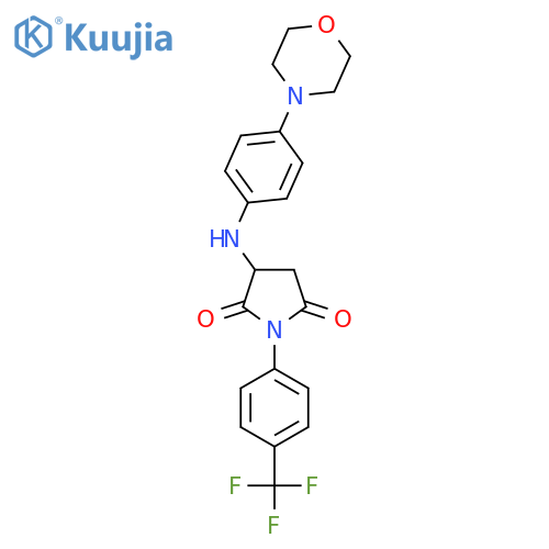 3-{4-(morpholin-4-yl)phenylamino}-1-4-(trifluoromethyl)phenylpyrrolidine-2,5-dione structure