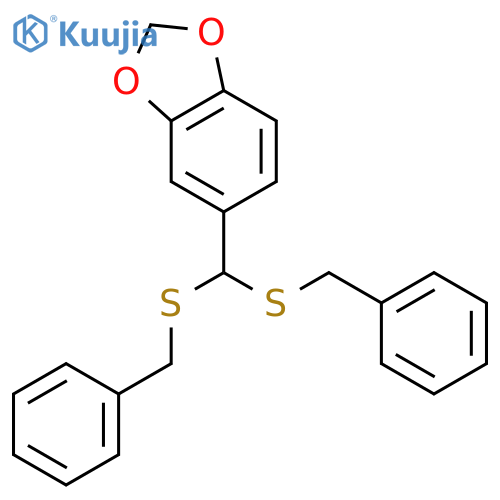 5-[bis(benzylsulfanyl)methyl]-1,3-benzodioxole structure