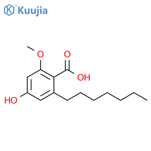 Benzoic acid, 2-heptyl-4-hydroxy-6-methoxy- structure