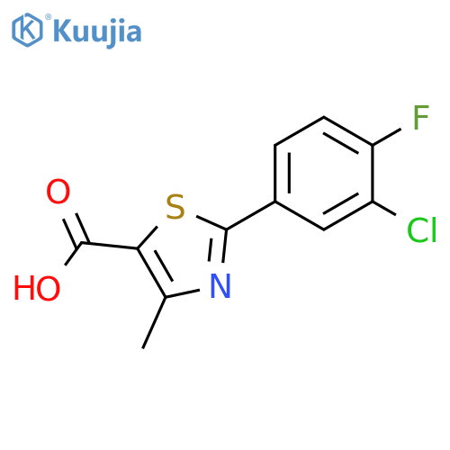 5-Thiazolecarboxylic acid, 2-(3-chloro-4-fluorophenyl)-4-methyl- structure