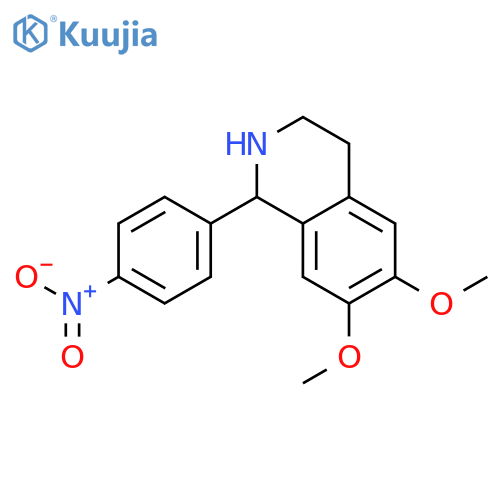 Isoquinoline,1,2,3,4-tetrahydro-6,7-dimethoxy-1-(4-nitrophenyl)- structure