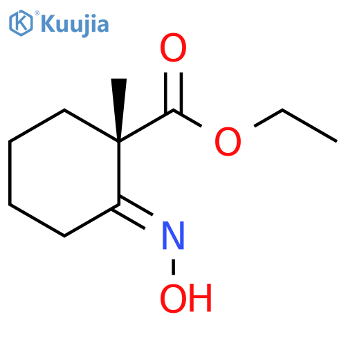 Cyclohexanecarboxylic acid, 2-(hydroxyimino)-1-methyl-, ethyl ester, (1S,2E)- structure