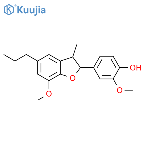 Phenol,4-(2,3-dihydro-7-methoxy-3-methyl-5-propyl-2-benzofuranyl)-2-methoxy- structure