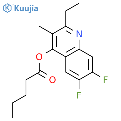 Pentanoic acid, 2-ethyl-6,7-difluoro-3-methyl-4-quinolinyl ester structure