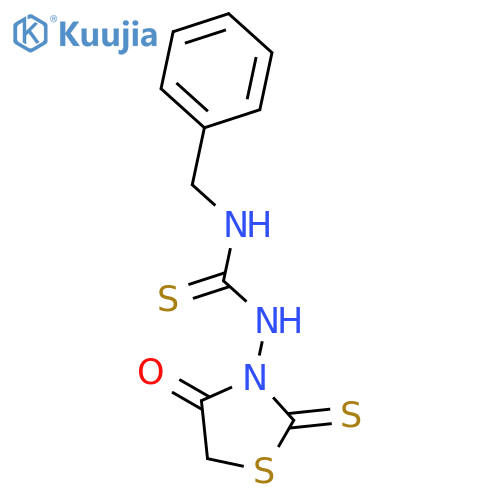 1-benzyl-3-(4-oxo-2-sulfanylidene-1,3-thiazolidin-3-yl)thiourea structure