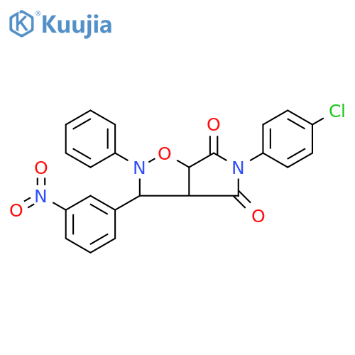 5-(4-chlorophenyl)-3-(3-nitrophenyl)-2-phenyl-hexahydro-2H-pyrrolo3,4-d1,2oxazole-4,6-dione structure