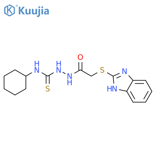 2-2-(1H-1,3-Benzimidazol-2-ylsulfanyl)acetyl-N-cyclohexyl-1-hydrazinecarbothioamide structure