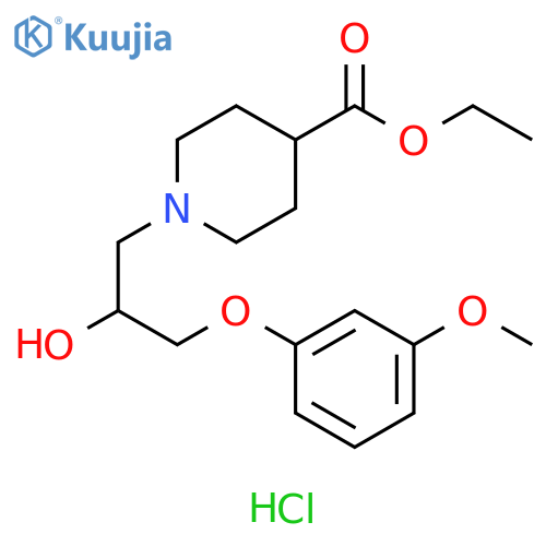 ethyl 1-2-hydroxy-3-(3-methoxyphenoxy)propylpiperidine-4-carboxylate hydrochloride structure
