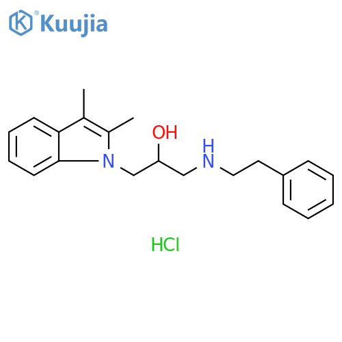 1-(2,3-dimethyl-1H-indol-1-yl)-3-(2-phenylethyl)aminopropan-2-ol hydrochloride structure
