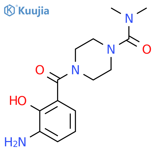 4-(3-Amino-2-hydroxybenzoyl)-N,N-dimethylpiperazine-1-carboxamide structure