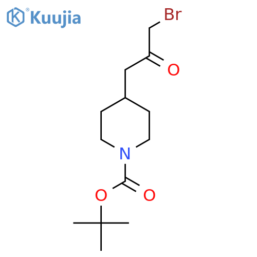 tert-butyl 4-(3-bromo-2-oxo-propyl)piperidine-1-carboxylate structure