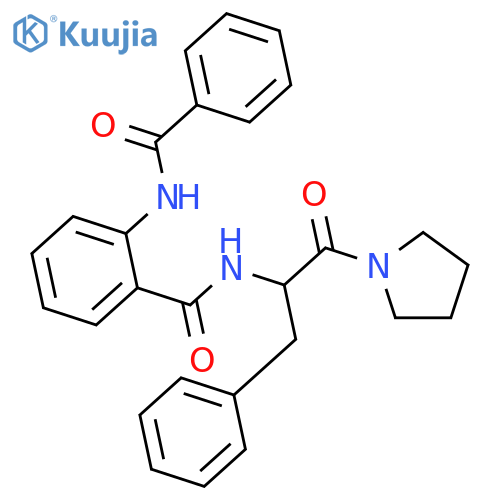 <br>2-(benzoylamino)-N-[1-benzyl-2-oxo-2-(1-pyrrolidinyl)ethyl]benzamide (non-p referred name) structure