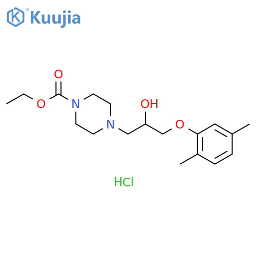 ethyl 4-[3-(2,5-dimethylphenoxy)-2-hydroxypropyl]piperazine-1-carboxylate hydrochloride structure