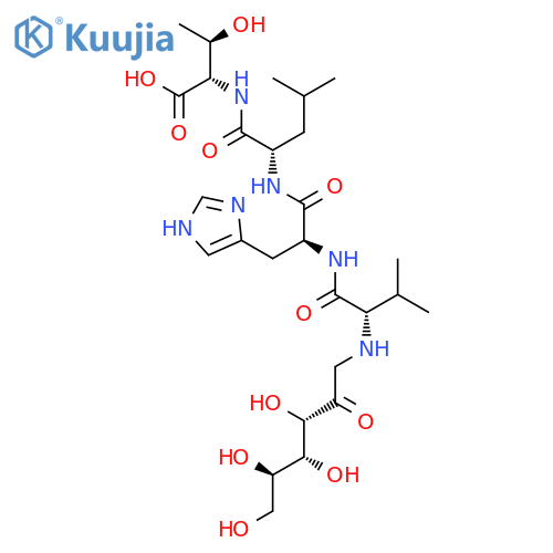 L-Threonine, N-(1-deoxy-D-fructos-1-yl)-L-valyl-L-histidyl-L-leucyl- structure
