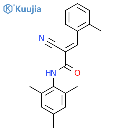 2-cyano-3-(2-methylphenyl)-N-(2,4,6-trimethylphenyl)prop-2-enamide structure