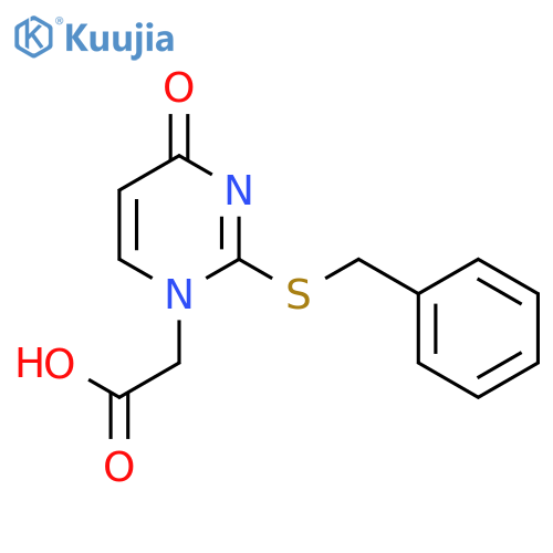 1(4H)-PYRIMIDINEACETIC ACID, 4-OXO-2-[(PHENYLMETHYL)THIO]- structure