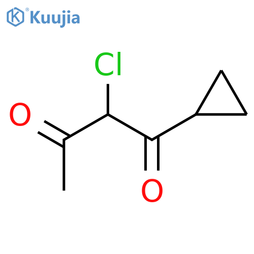 2-chloro-1-cyclopropylbutane-1,3-dione structure