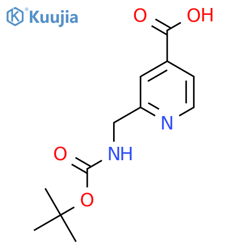 2-[(tert-butoxycarbonylamino)methyl]pyridine-4-carboxylic acid structure