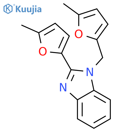 1H-Benzimidazole, 2-(5-methyl-2-furanyl)-1-[(5-methyl-2-furanyl)methyl]- structure