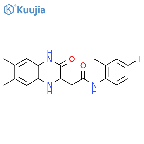 2-(6,7-dimethyl-3-oxo-1,2,3,4-tetrahydroquinoxalin-2-yl)-N-(4-iodo-2-methylphenyl)acetamide structure