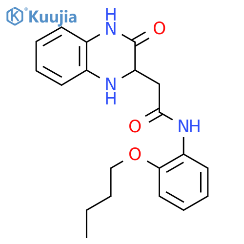 N-(2-butoxyphenyl)-2-(3-oxo-1,2,3,4-tetrahydroquinoxalin-2-yl)acetamide structure