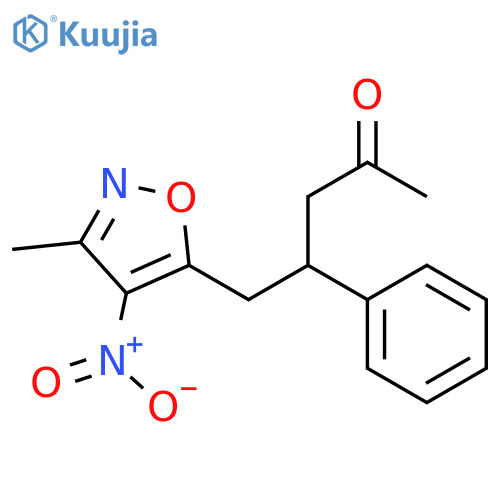 2-PENTANONE, 5-(3-METHYL-4-NITRO-5-ISOXAZOLYL)-4-PHENYL- structure